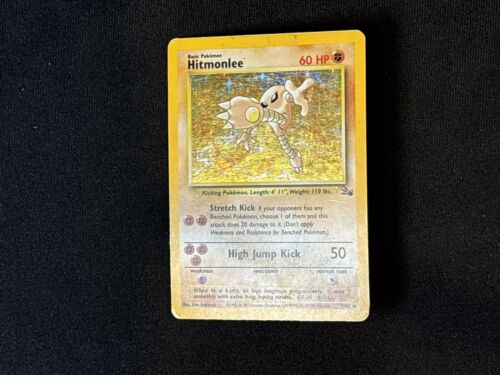Hitmonlee Holo Fossil VG, 7/62 Pokemon Card