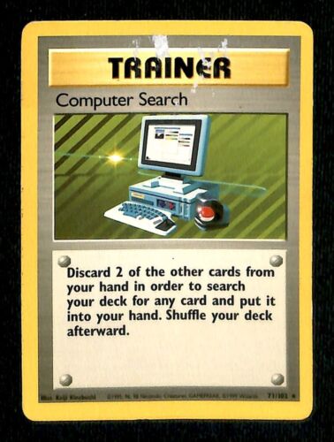 Computer Search Base Set 1999 Unlimited Print VG, 71/102 Pokemon Card.
