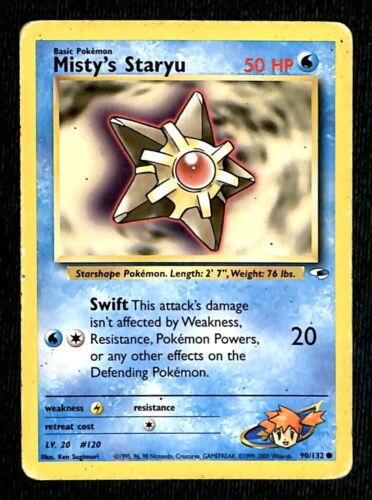 Mistys Staryu Gym Heroes VG, 90/132 Pokemon Card.