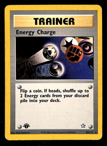 Energy Charge 1st Edition Neo Genesis VG, 85/111 Pokemon Card