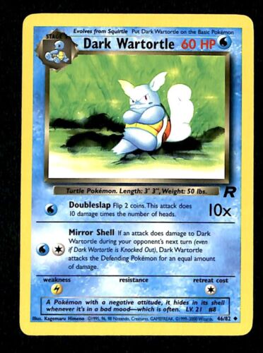 Dark Wartortle Team Rocket EX, 46/82 Pokemon Card.
