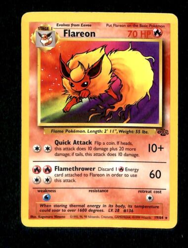 Flareon Jungle VG, 19/64 Pokemon Card