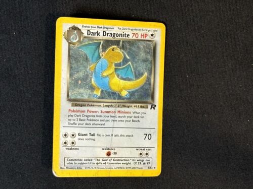 Dark Dragonite Holo Team Rocket PLAYED, 5/82 Pokemon Card