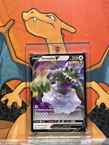 Tornadus V Ultra Rare Chilling Reign 124/198, NM Pokemon Card