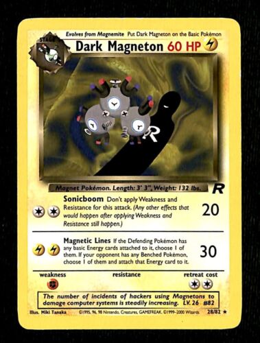 Dark Magneton Team Rocket EX, 28/82 Pokemon Card.