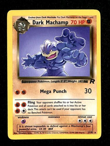 Dark  Machamp Team Rocket NM, 27/82 Pokemon Card.