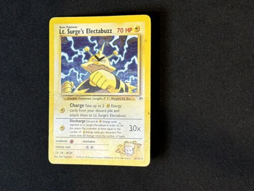 Lt Surges Electabuzz Holo Gym Heroes VG, 6/132 Pokemon Card.