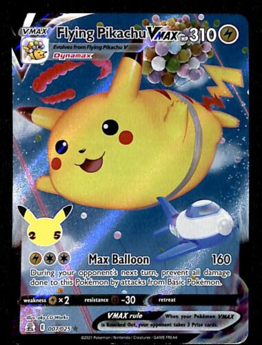 Flying Pikachu Vmax Celebrations 007/025, NM Pokemon Card Flying Pikachu Vmax Celebrations 007/025, NM Pokemon Card