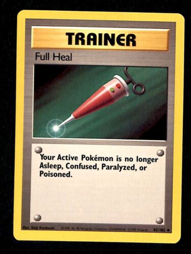 Full Heal Base Set 1999 Unlimited Print NM, 82/102 Pokemon Card.