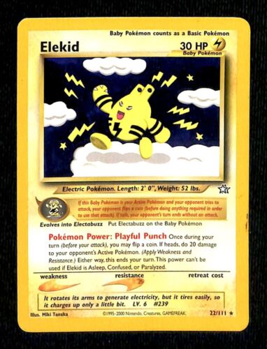 Elekid Neo Genesis VG, 22/111 Pokemon Card Elekid Neo Genesis VG, 22/111 Pokemon Card