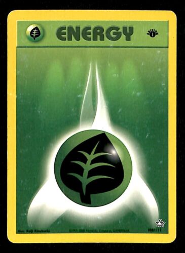 Leaf Energy 1st Edition Neo Genesis VG, 108/111 Pokemon Card