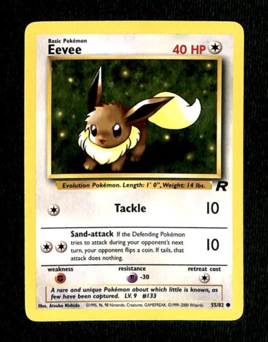 Eevee Team Rocket NM, 55/82 Pokemon Card.