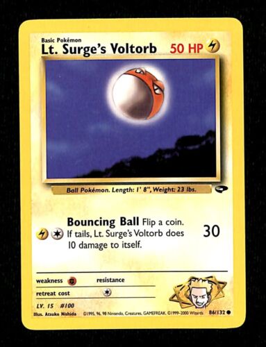 Lt Surges Voltorb Gym Challenge NM, 86/132 Pokemon Card