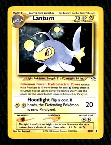 Lanturn Neo Genesis NM, 38/111 Pokemon Card