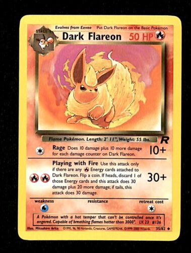 Dark Flareon Team Rocket NM, 35/82 Pokemon Card.