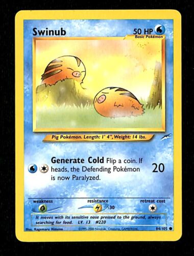 Swinub Neo Destiny NM, 84/105 Pokemon Card