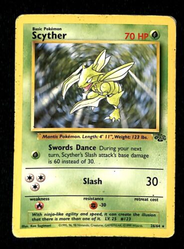 Scyther Jungle VG, 26/64 Pokemon Card