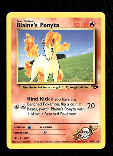 Blaines Ponyta Gym Challenge EX, 64/132 Pokemon Card