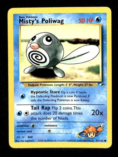 Mistys Poliwag Gym Heroes EX, 87/132 Pokemon Card.