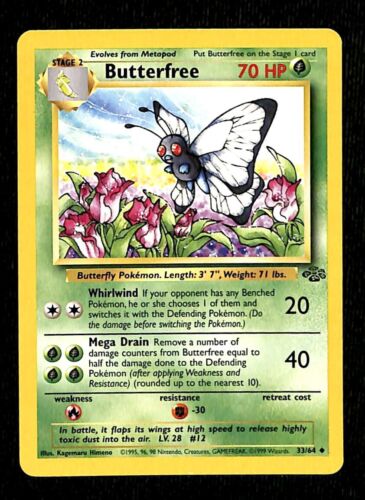 Butterfree Jungle NM, 33/64 Pokemon Card