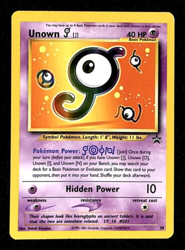 Unown Black Star Promo 38, EX Pokemon Card