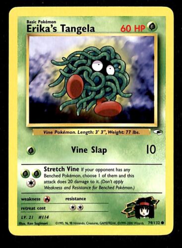 Erikas Tangela Gym Heroes NM, 79/132 Pokemon Card.
