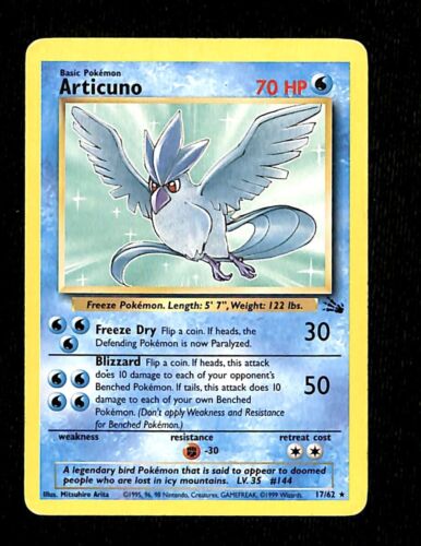 Articuno Fossil EX, 17/62 Pokemon Card