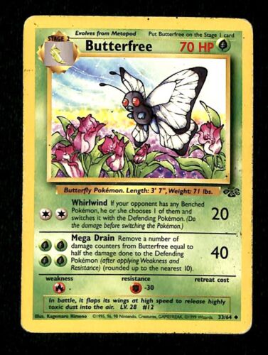 Butterfree Jungle VG, 33/64 Pokemon Card
