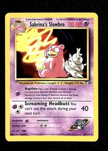 Sabrinas Slowbro Gym Heroes VG, 60/132 Pokemon Card.