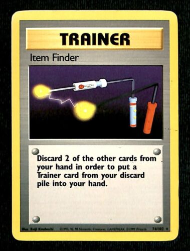 Item Finder Base Set 1999 Unlimited Print EX 74/102 Pokemon Card.