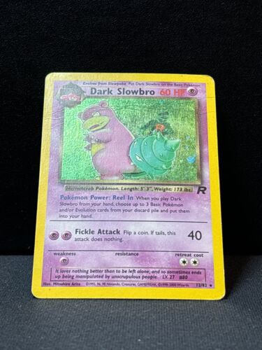 Dark Slowbro Holo Team Rocket PLAYED, 12/82 Pokemon Card.