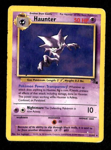 Haunter Fossil VG 21/62 Pokemon Card