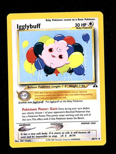 Igglypuff Neo Discovery NM, 40/75 Pokemon Card.