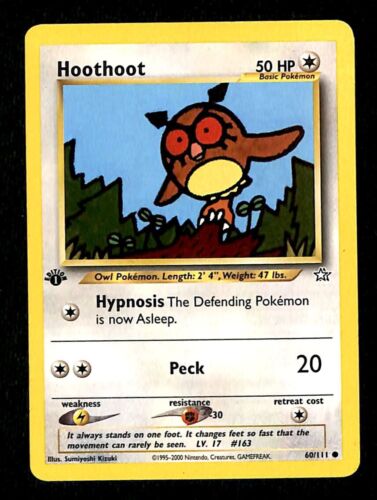 Hoothoot 1st Edition Neo Genesis EX, 60/111 Pokemon Card