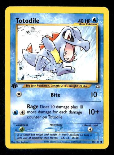 Totodile 1st Edition Neo Genesis NM, 80/111 Pokemon Card