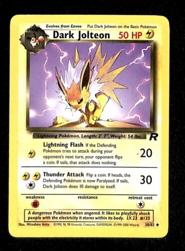 Dark Jolteon Team Rocket NM, 38/82 Pokemon Card.