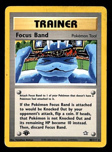 Focus Band 1st Edition Neo Genesis VG, 86/111 Pokemon Card