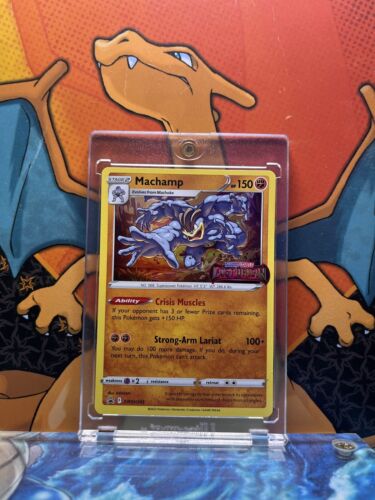 Machamp Pre Release Holo Black Star Promo SWSH243, NM Pokemon Card