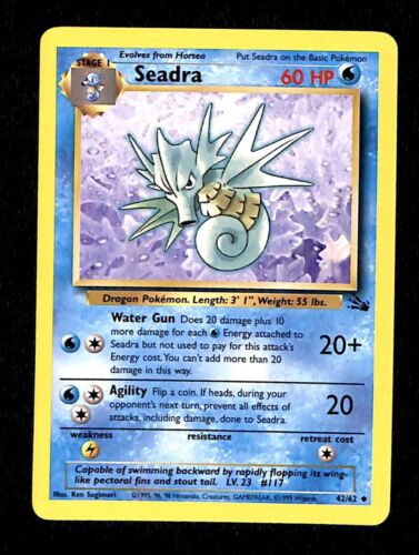 Seadra Fossil NM, 42/62 Pokemon Card