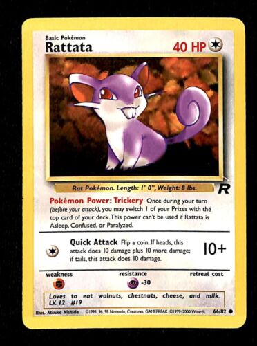 Rattata Team Rocket VG, 66/82 Pokemon Card.