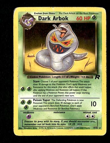 Dark Arbok Team Rocket VG, 19/82 Pokemon Card