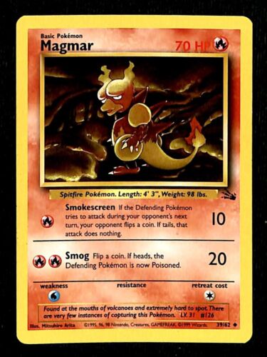 Magmar Fossil NM, 39/62 Pokemon Card