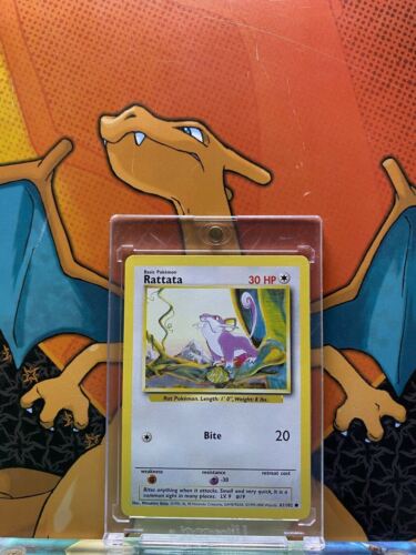 Rattata Base Set 1999-2000 Exclusive 4th Print NM, 61/102 Pokemon Card.