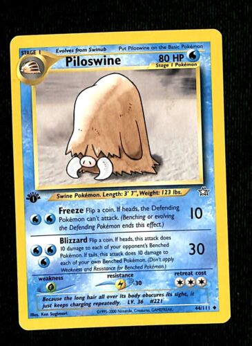 Piloswine 1st Edition Neo Genesis EX, 44/111 Pokemon Card