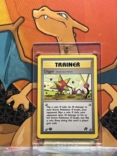 Digger Team Rocket 1st Edition EX, 75/82 Pokemon Card.