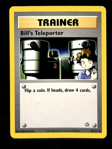 Bills Teleporter Neo Genesis VG, 91/111 Pokemon Card