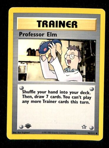 Professor Elm 1st Edition Neo Genesis EX, 96/111 Pokemon Card