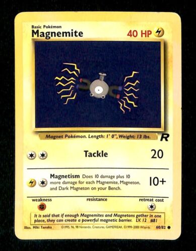 Magnemite Team Rocket VG, 60/82 Pokemon Card Magnemite Team Rocket VG, 60/82 Pokemon Card