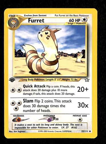 Furret 1st Edition Neo Genesis EX, 35/111 Pokemon Card