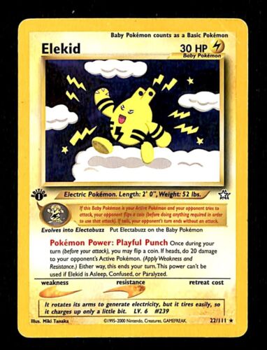 Elekid 1st Edition Neo Genesis EX, 22/111 Pokemon Card